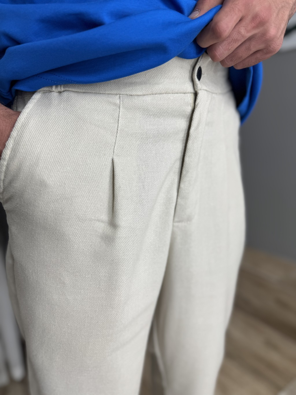 شلوار نیم بگ لینن